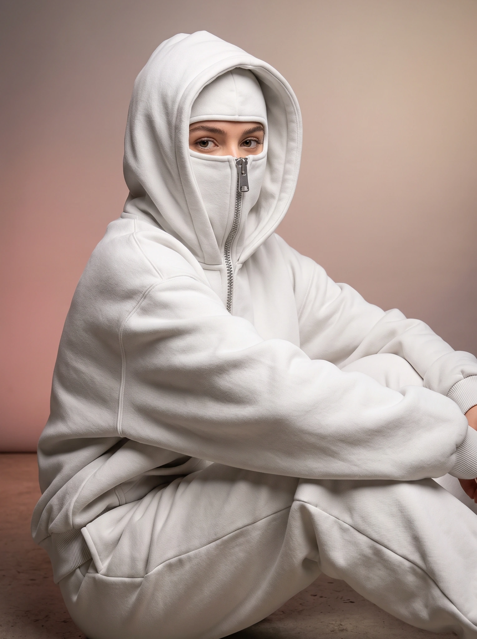 NAKOTO Veil Hoodie · White model