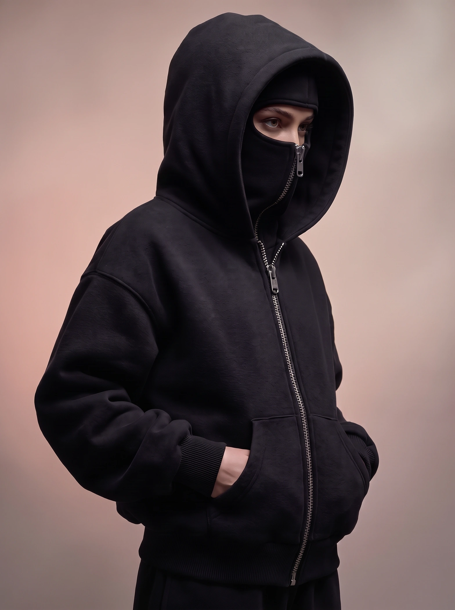 NAKOTO Veil Hoodie · Black model
